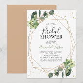 Geometrisch gebladerte met vettig Vrijgezellenfees Kaart (Voorkant / Achterkant)