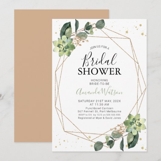 Geometrisch gebladerte met vettig Vrijgezellenfees Kaart (Voorkant / Achterkant)