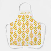 Geometrisch geel ananaspatroon gepersonaliseerd schort (Voorkant)