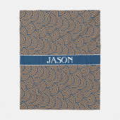 Geometrisch Geel Blauw Minimaal Patroon Fleece Deken (Voorkant)