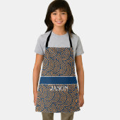 Geometrisch Geel Blauw Minimaal Patroon Schort (Insitu)