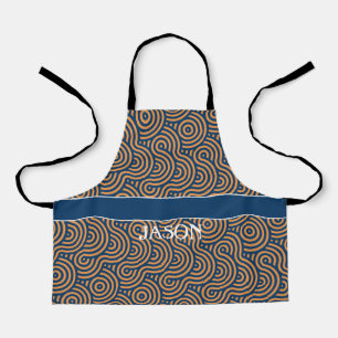 Geometrisch Geel Blauw Minimaal Patroon Schort