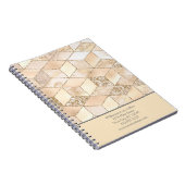 Geometrisch geel bruine donkergrijs personaliseren notitieboek (Rechterzijde)