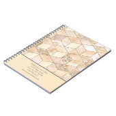 Geometrisch geel bruine donkergrijs personaliseren notitieboek (Linkerzijde)