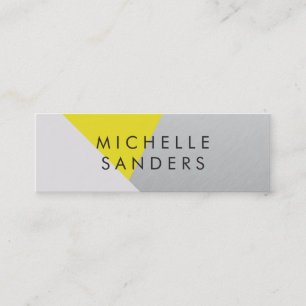 Geometrisch Geel Grijs Metallic Modern Color Block Mini Visitekaartje