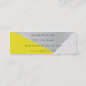 Geometrisch Geel Grijs Metallic Modern Color Block Mini Visitekaartje (Achterkant)