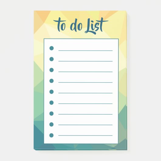 Geometrisch geel groen om lijst te doen post-it® notes (Voorkant)