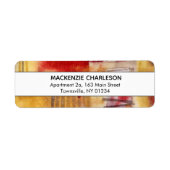 Geometrisch geel Waterverf Abstract Etiket (Voorkant)