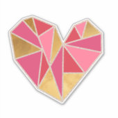 Geometrisch gefacetteerd hart sticker (Voorkant)