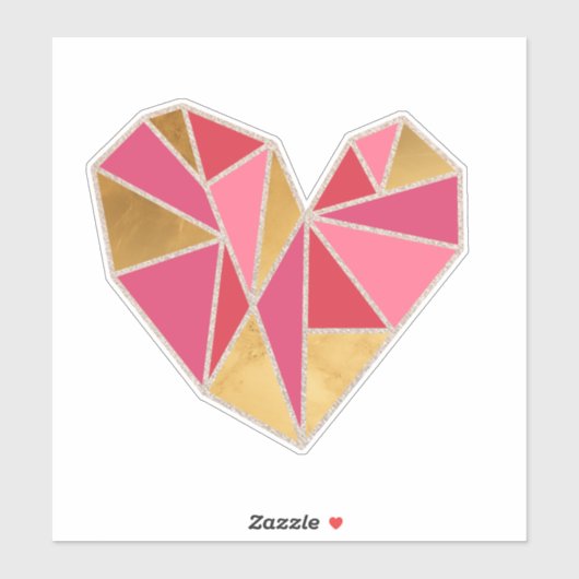 Geometrisch gefacetteerd hart sticker (Vel)