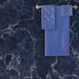 Geometrisch gekleurd patroon blauw bad handdoek