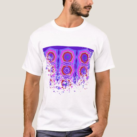 Geometrisch gekleurde Mandala T-shirt (Voorkant)