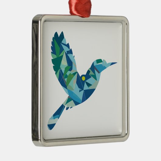 Geometrisch gekleurde vogel metalen ornament (Rechts)