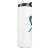 Geometrisch gekleurde vogel thermosbeker (Gedraaid links)