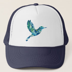 Geometrisch gekleurde vogel trucker pet