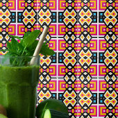 Geometrisch gele roze trilling van de mozaïek tegeltje