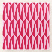 Geometrisch gemiddelde, fuchsia en roze glazen onderzetter (Voorkant)
