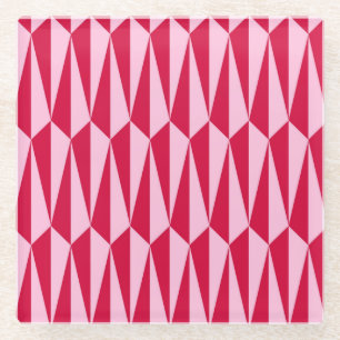 Geometrisch gemiddelde, fuchsia en roze glazen onderzetter