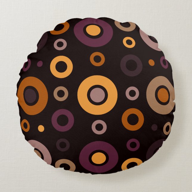 Geometrisch gemiddelde moderne Herfst Rond Kussen (Voorkant)