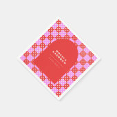 Geometrisch gemiddelde moderne Retro Rood- en Roze Servet (Hoek)