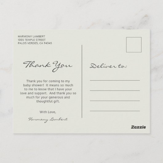 Geometrisch Genderneutraal Baby shower Bedankt Briefkaart (Achterkant)