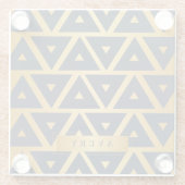 Geometrisch gepersonaliseerd luxe patroon glazen onderzetter (Achterkant)