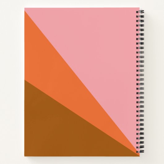 Geometrisch gepersonaliseerd roze en Oranje kleure Notitieboek (Achterkant)