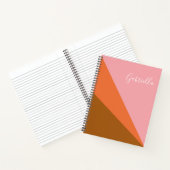Geometrisch gepersonaliseerd roze en Oranje kleure Notitieboek (Binnen)