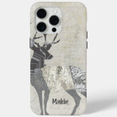 Geometrisch gepersonaliseerd Rustic Deer Abstract Case-Mate iPhone Case (Achterkant)