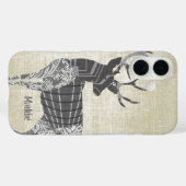 Geometrisch gepersonaliseerd Rustic Deer Abstract Case-Mate iPhone Case (Achterkant (horizontaal))