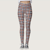 Geometrisch geruit patroon geruit bruin leggings (Voorkant)