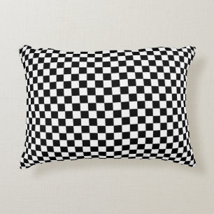 Geometrisch geruite illusie: kunst. accent kussen