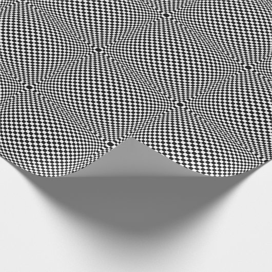 Geometrisch geruite illusie:  kunst. cadeaupapier (Hoek)