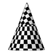 Geometrisch geruite illusie: kunst. feesthoedjes (Links)