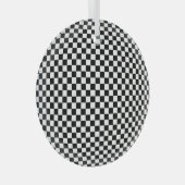 Geometrisch geruite illusie: kunst. glas ornament (Voorkant Rechts)