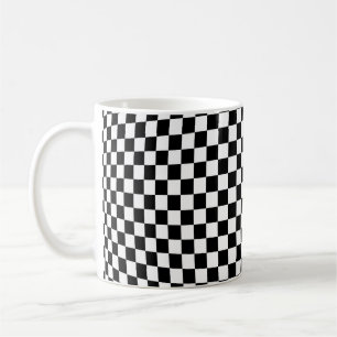 Geometrisch geruite illusie:  kunst. koffiemok
