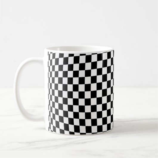 Geometrisch geruite illusie: kunst. koffiemok (Links)