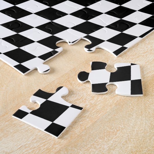 Geometrisch geruite illusie:  kunst. legpuzzel (Zijkant)