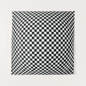 Geometrisch geruite illusie: kunst. wandkleed (Voorkant (horizontaal))