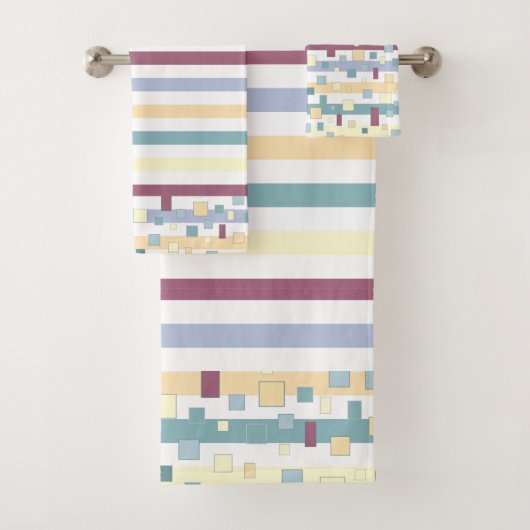 Geometrisch gestreepte patroon bad handdoek (Insitu)
