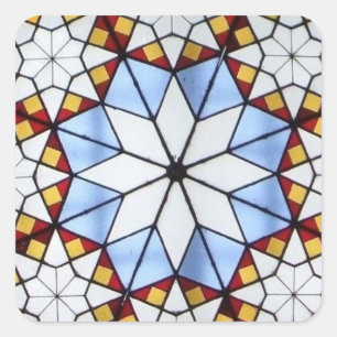 Geometrisch Glas in lood Vierkante Sticker