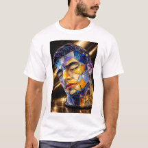 Geometrisch glazen portret – moderne abstracte man