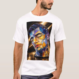 Geometrisch glazen portret – moderne abstracte man t-shirt