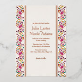 Geometrisch Glinsterende Metallic Roos Gold Folie Uitnodiging (Voorkant)