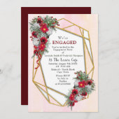 Geometrisch - Glitter Burgundy Bouquets Kaart (Voorkant / Achterkant)