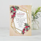 Geometrisch - Glitter Burgundy Bouquets Kaart (Staand voorkant)