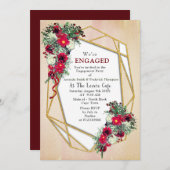 Geometrisch - Glitter Burgundy Bouquets Kaart (Voorkant / Achterkant)