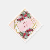 Geometrisch - Glitter Burgundy Bouquets Servet (Hoek)