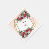 Geometrisch - Glitter Burgundy Bouquets Servet (Hoek)