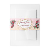 Geometrisch - Glitter Burgundy Flowers Uitnodigingen Wikkel (Voorkant Voorbeeld)